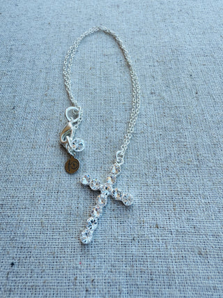 Susie Crystal Cross Pendant Necklace - Shabby To Chic Jewelry