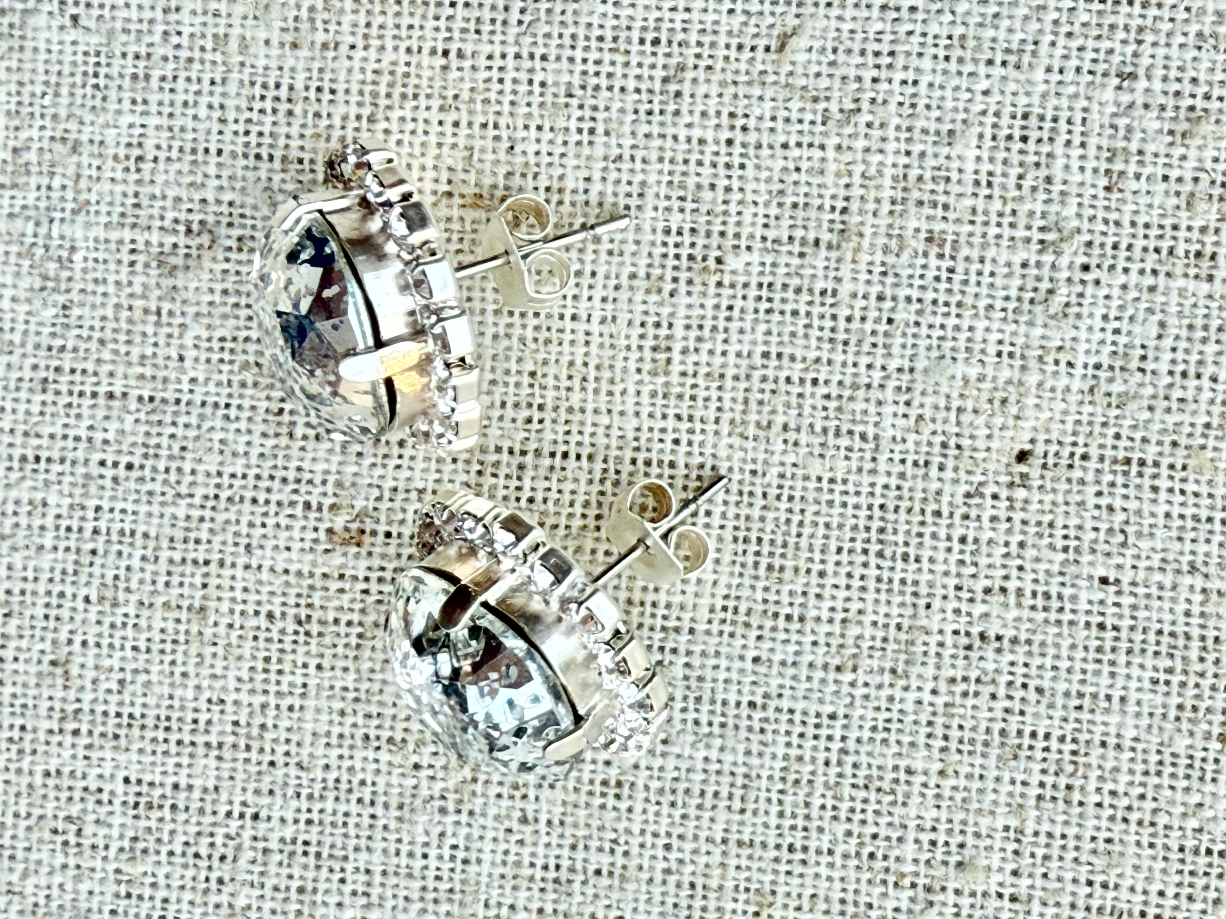 Tali Patina Square Cut Crystal Halo Framed Earrings - Shabby To Chic Jewelry