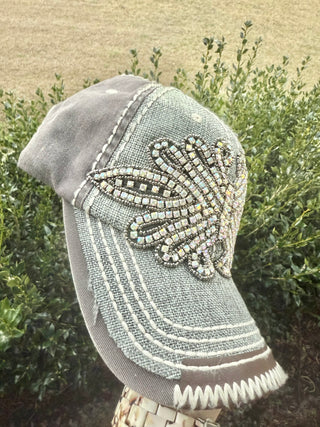 Willow Crystal Embellished Baseball Hat - Shabby To Chic Jewelry