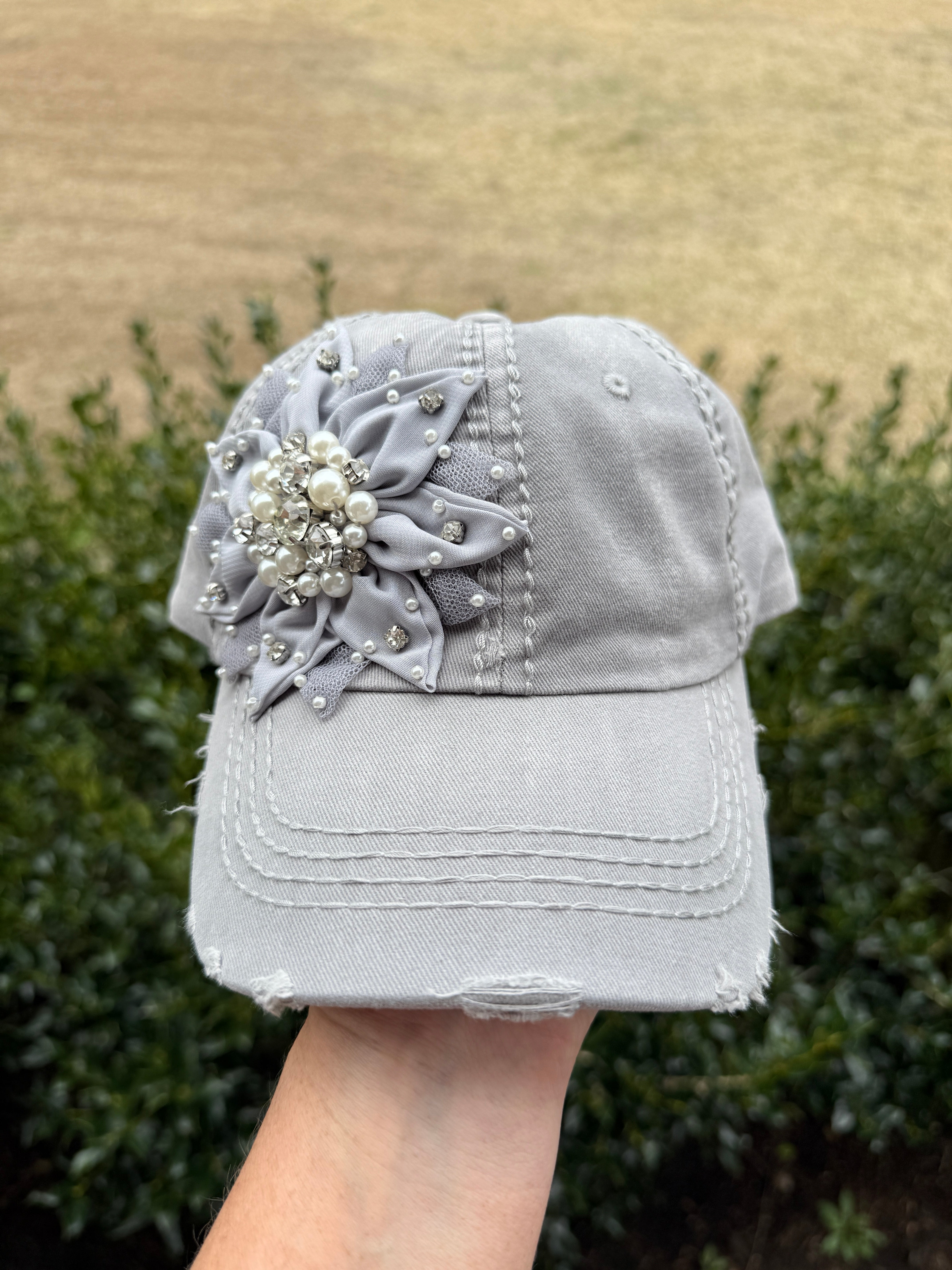 Katherine Crystal Bling Baseball Fashion Cap - Shabby To Chic Jewelry