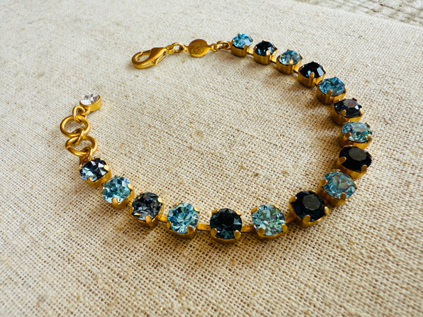 Nora Navy Blue Crystal Tennis Bracelet