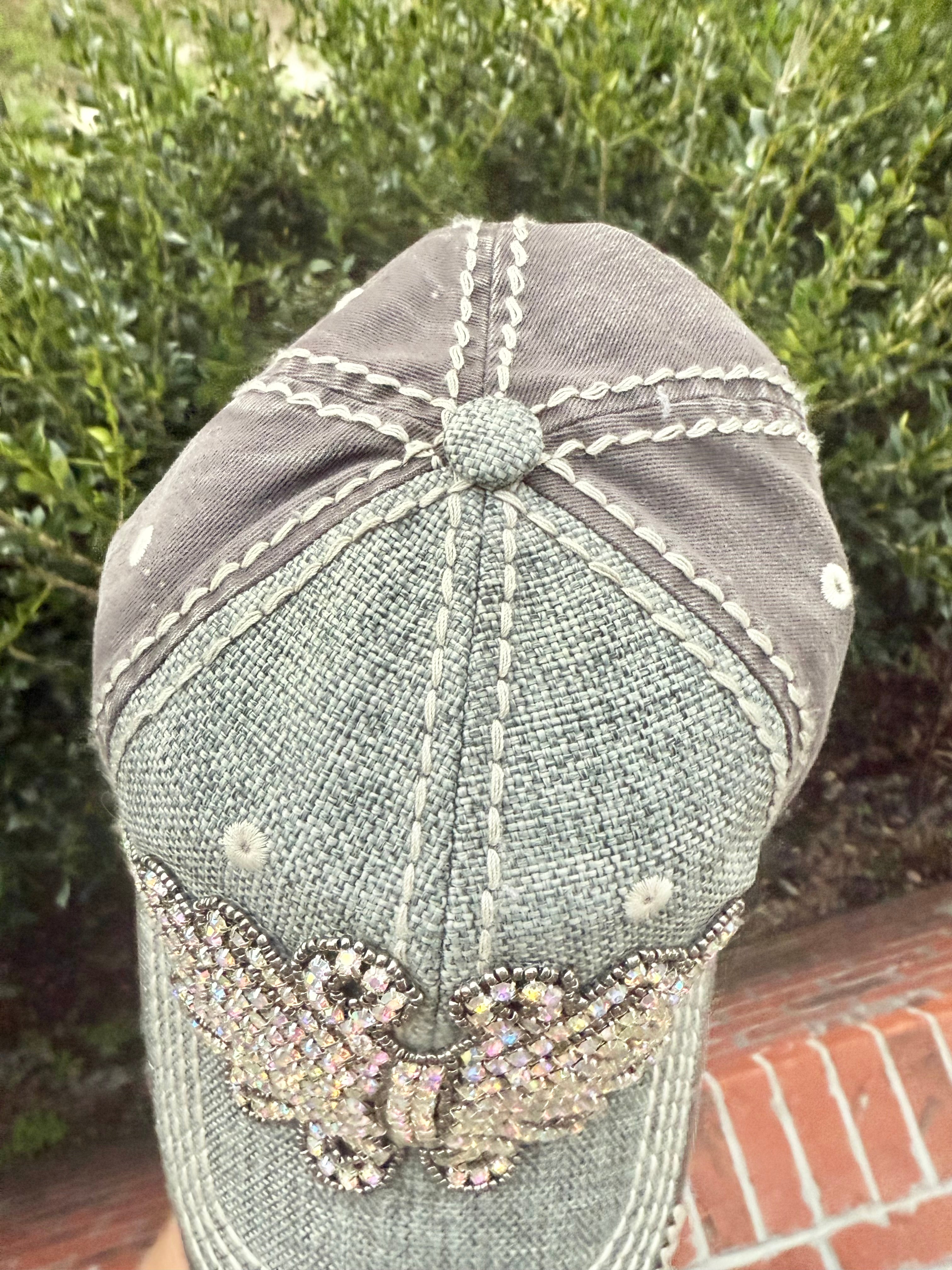 Willow Crystal Embellished Baseball Hat - Shabby To Chic Jewelry