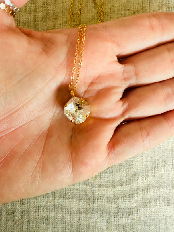 London • Cushion Cut Crystal Necklace