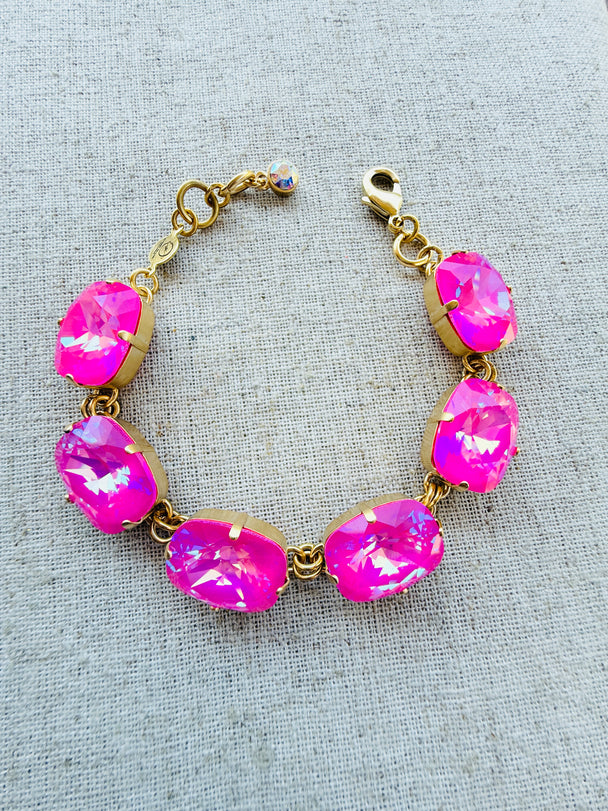 Maria Pink Crystal Link Bracelet