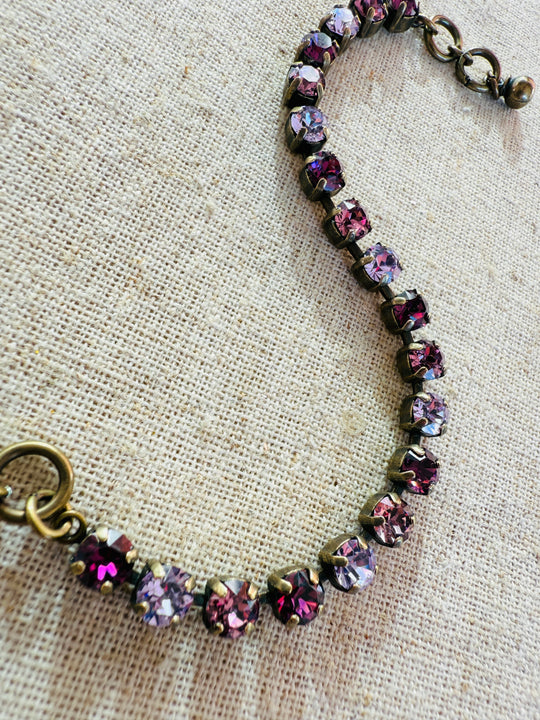 Plum • Crystal Tennis Bracelet
