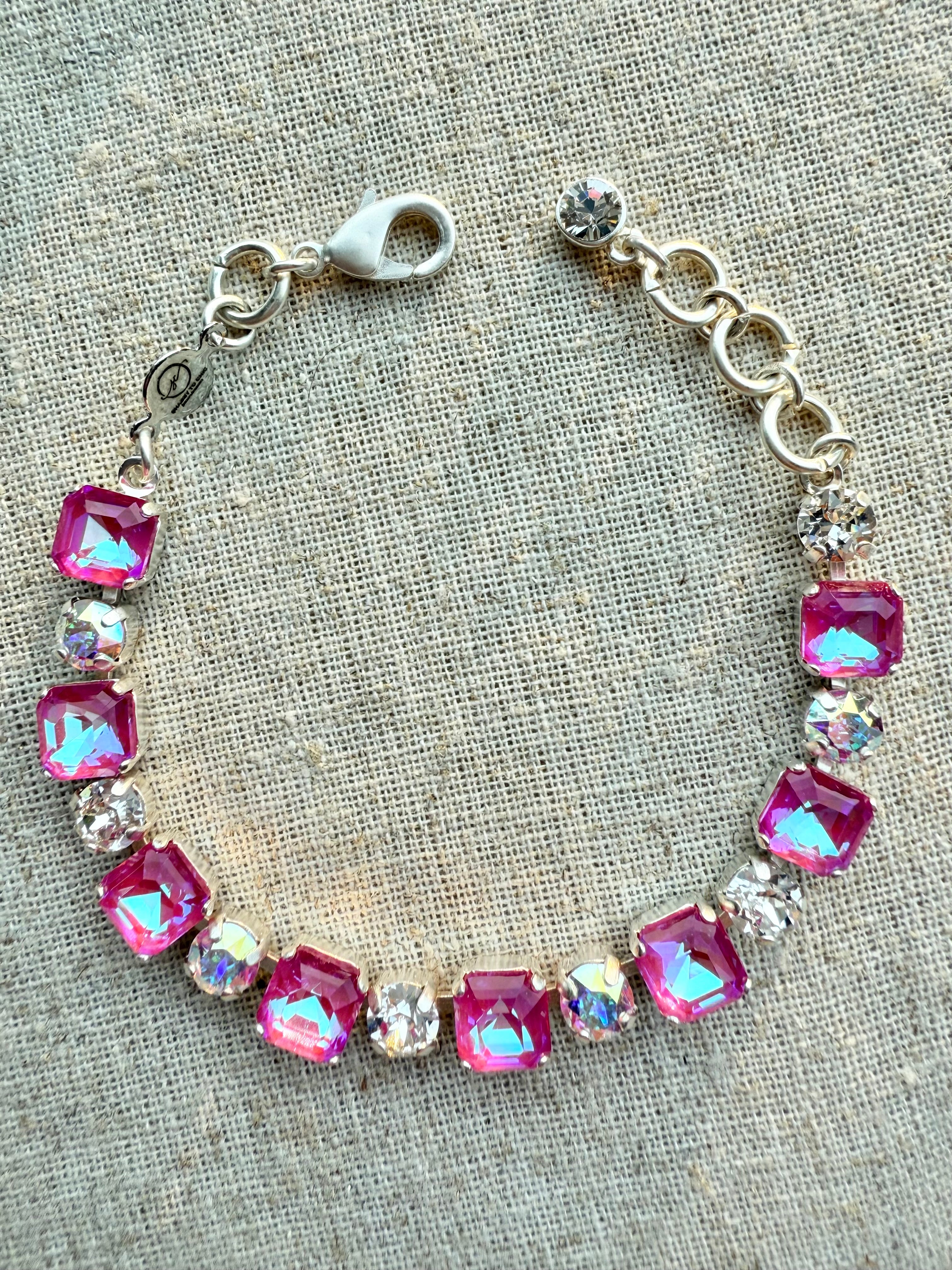 Judy Square Cut Crystal Tennis Bracelet - Shabby To Chic Jewelry