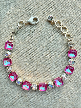 Judy Square Cut Crystal Tennis Bracelet - Shabby To Chic Jewelry