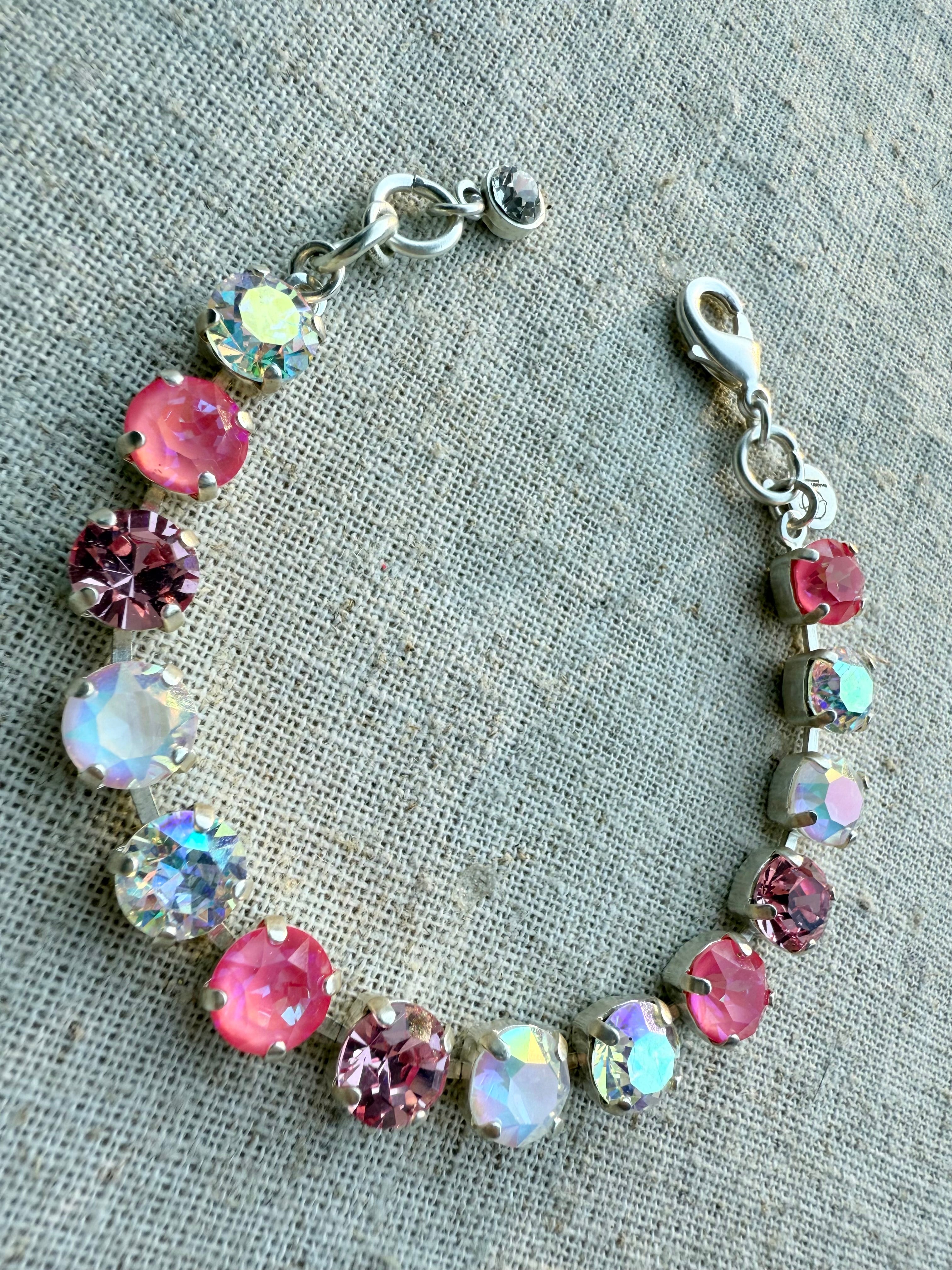 Maddie Pink Crystal Tennis Bracelet - Shabby To Chic Jewelry