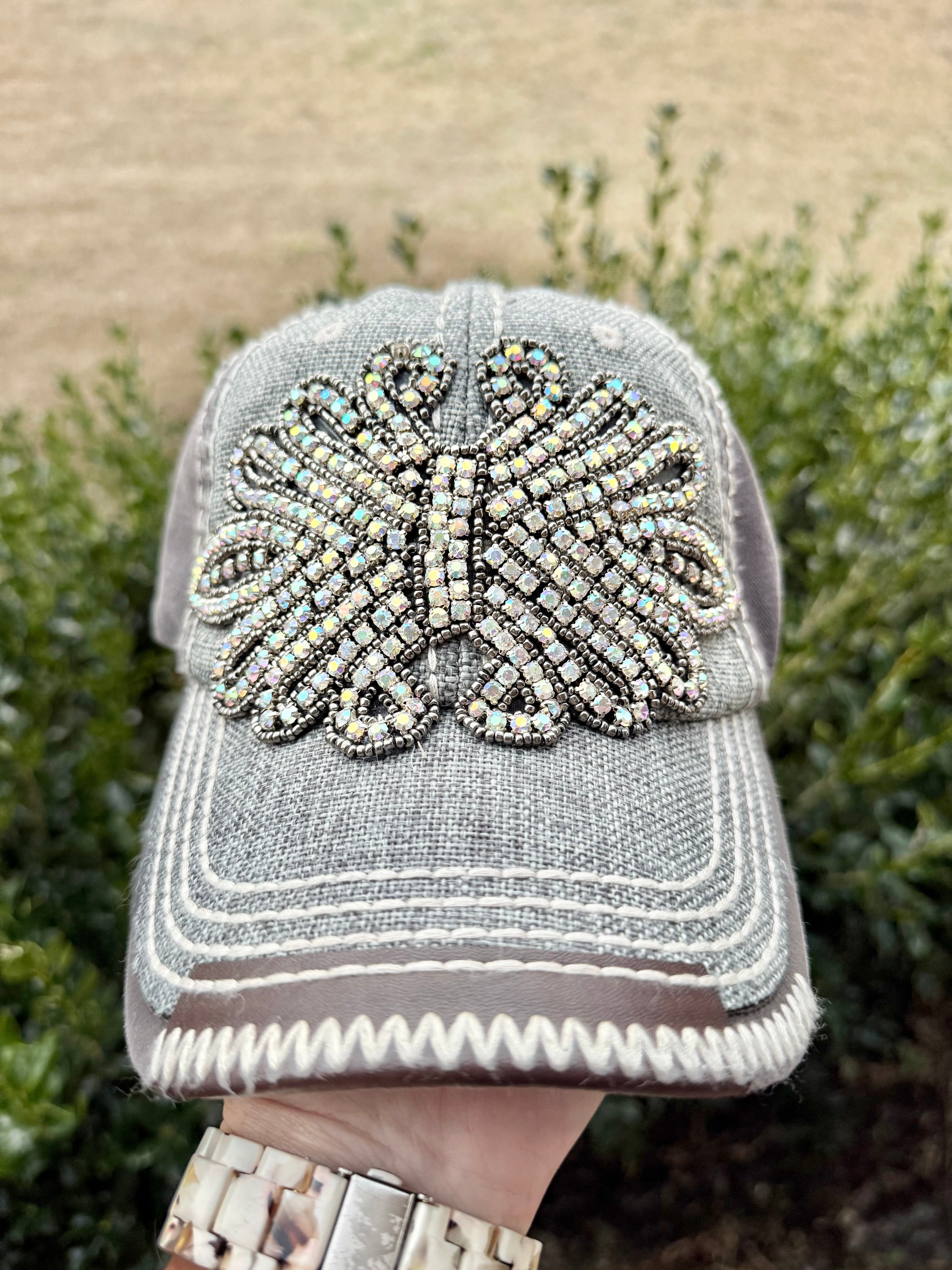 Willow Crystal Embellished Baseball Hat - Shabby To Chic Jewelry