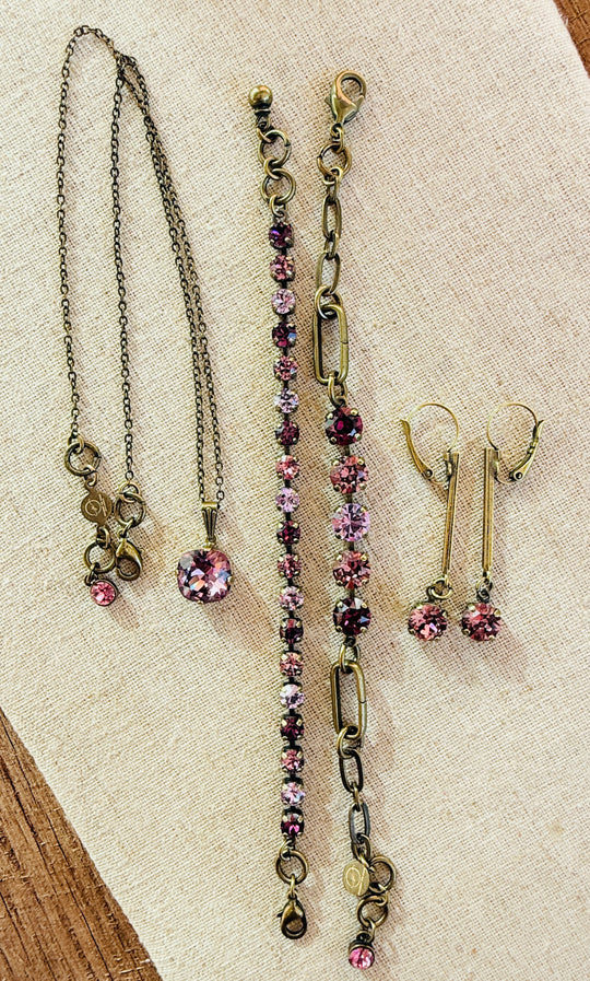 Plum • Crystal Dangle Earrings