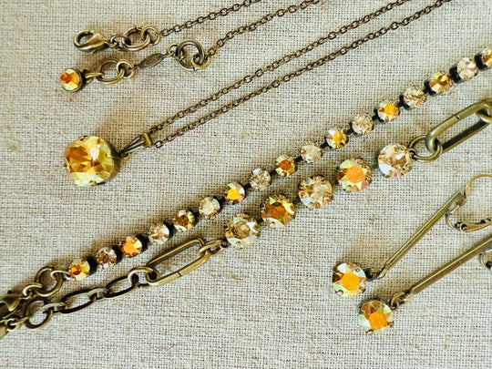 Harvest Gold • Crystal Dangle Earrings