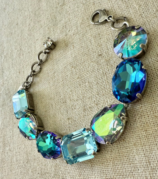Zarina Blue Crystal Bracelet - Shabby To Chic Jewelry