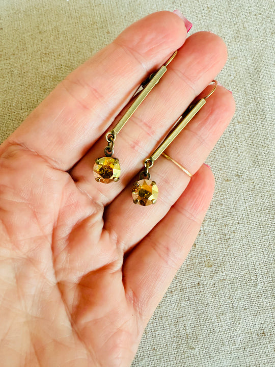 Harvest Gold • Crystal Dangle Earrings