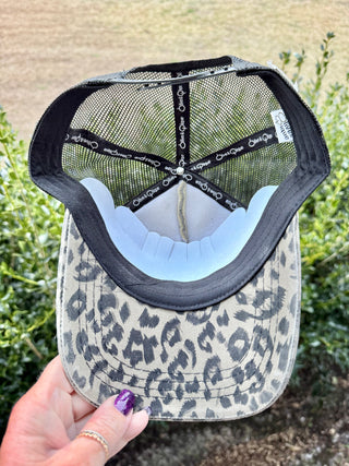 Candice Leopard Crystal Embellished Baseball Fashion Hat - Shabby To Chic Jewelry