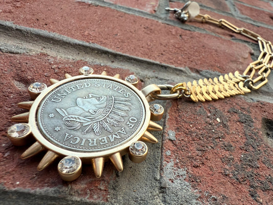 Gretchen Indian Pendant Crystal Necklace - Shabby To Chic Jewelry