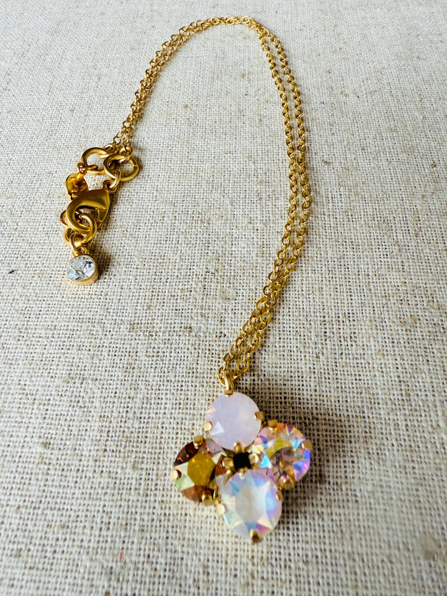 Carmen Clover Crystal Pendant Necklace - Shabby To Chic Jewelry