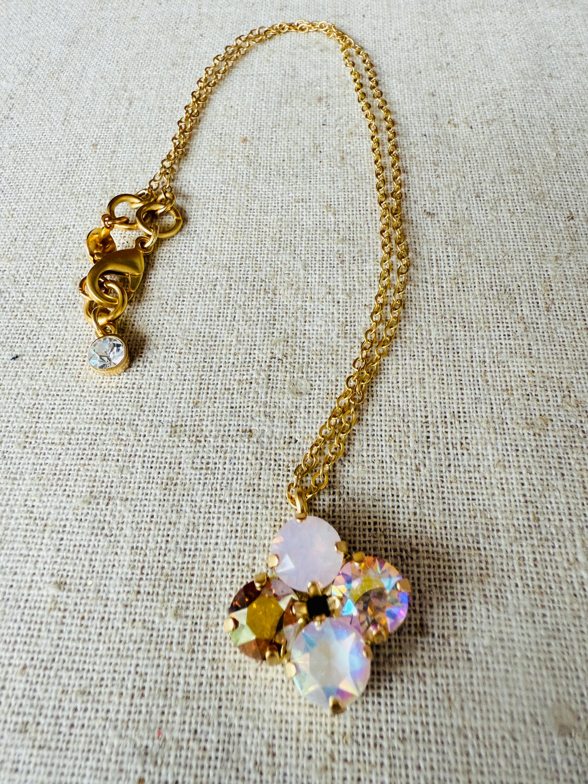 Carmen Clover Crystal Pendant Necklace - Shabby To Chic Jewelry