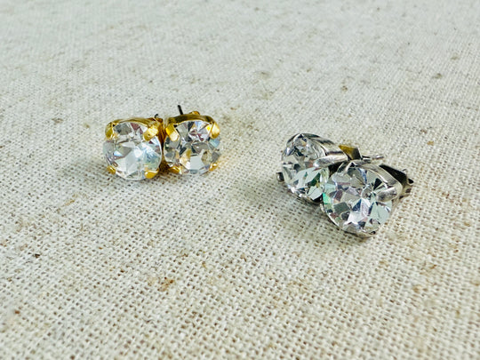 Jackie Crystal Stud Earrings - 8mm