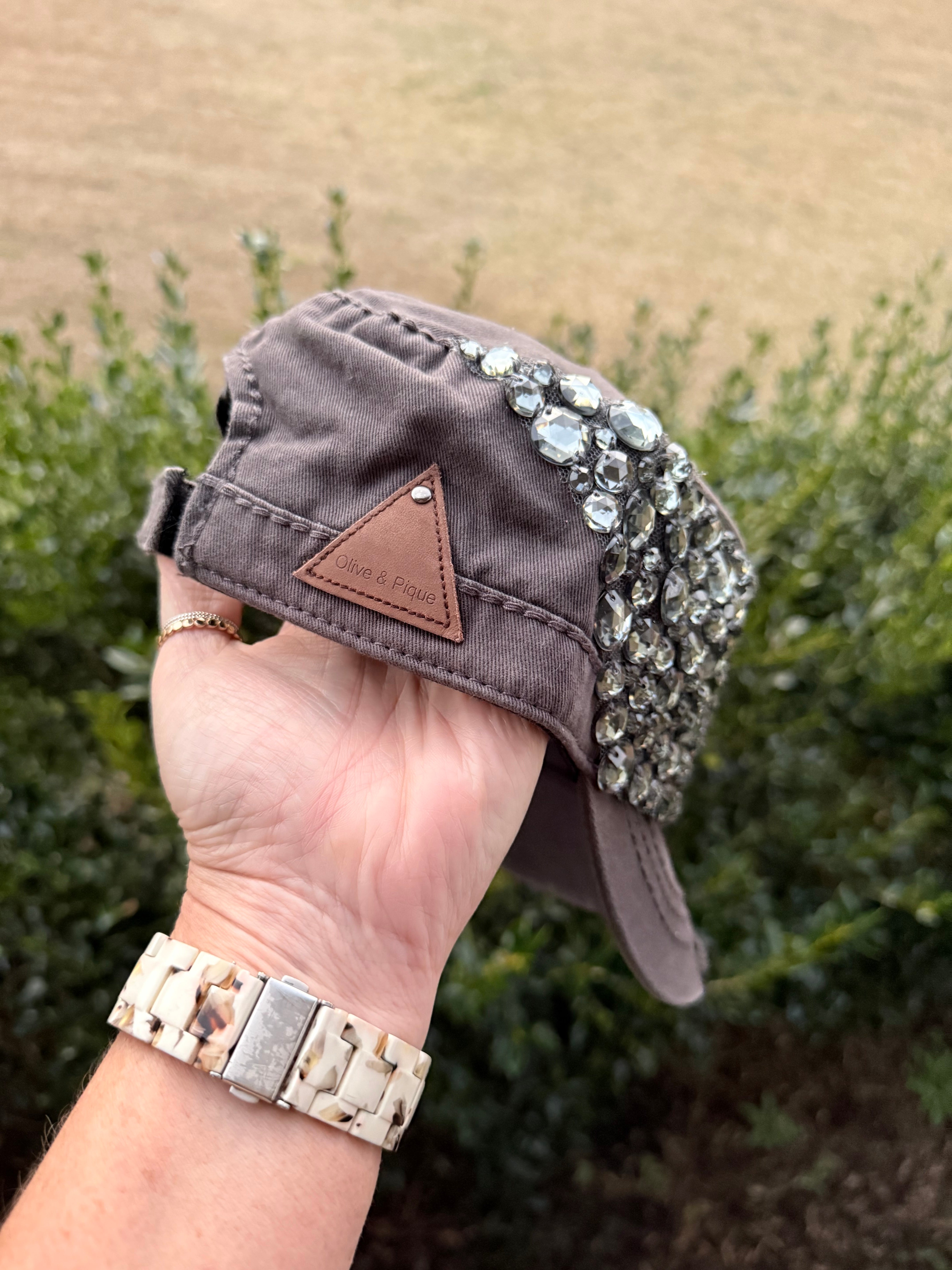 Jennifer Crystal Embellished Fashion Baseball Hat - Shabby To Chic Jewelry