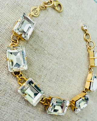 Ava Rectangle Cut Crystal Tennis Bracelet - Shabby To Chic Jewelry