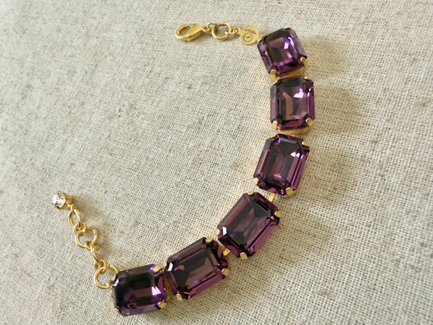 Elizabeth Octagon Cut Crystal Bracelet - Shabby To Chic Jewelry