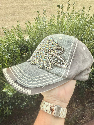 Willow Crystal Embellished Baseball Hat - Shabby To Chic Jewelry