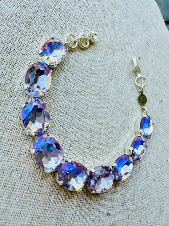 Christa Lilac Oval Cut Crystal Tennis Bracelet
