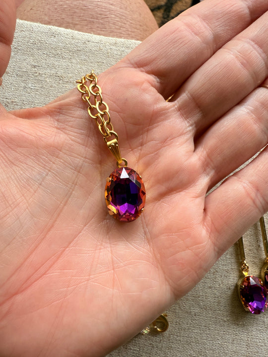 Orchid Shadow • Bracelet Necklace and Earrings Set