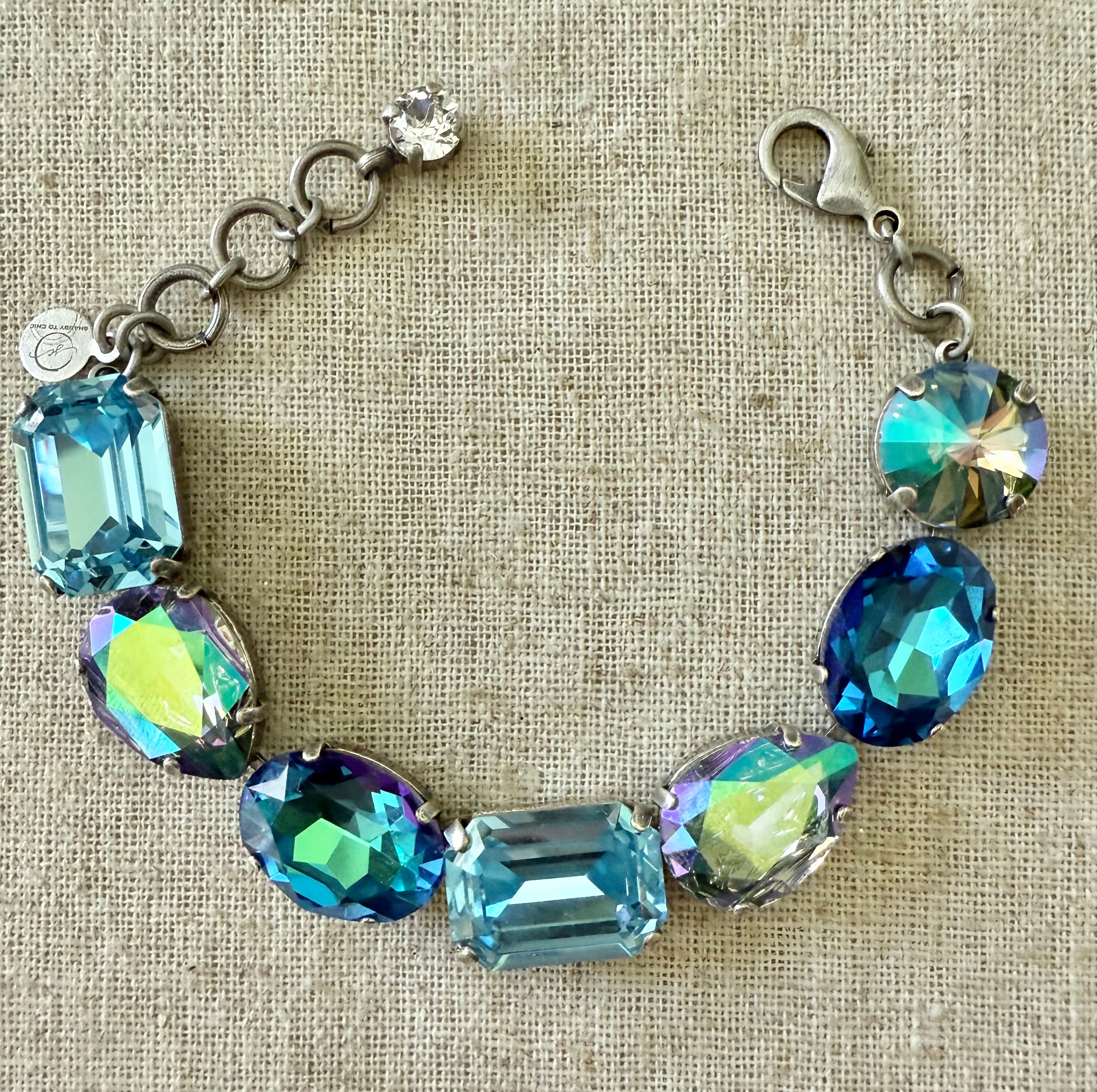 Zarina Blue Crystal Bracelet - Shabby To Chic Jewelry
