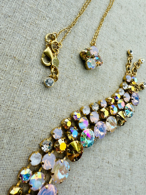 Carmen Clover Crystal Pendant Necklace - Shabby To Chic Jewelry