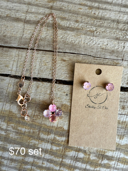 Melissa Clover Crystal Pendant Necklace
