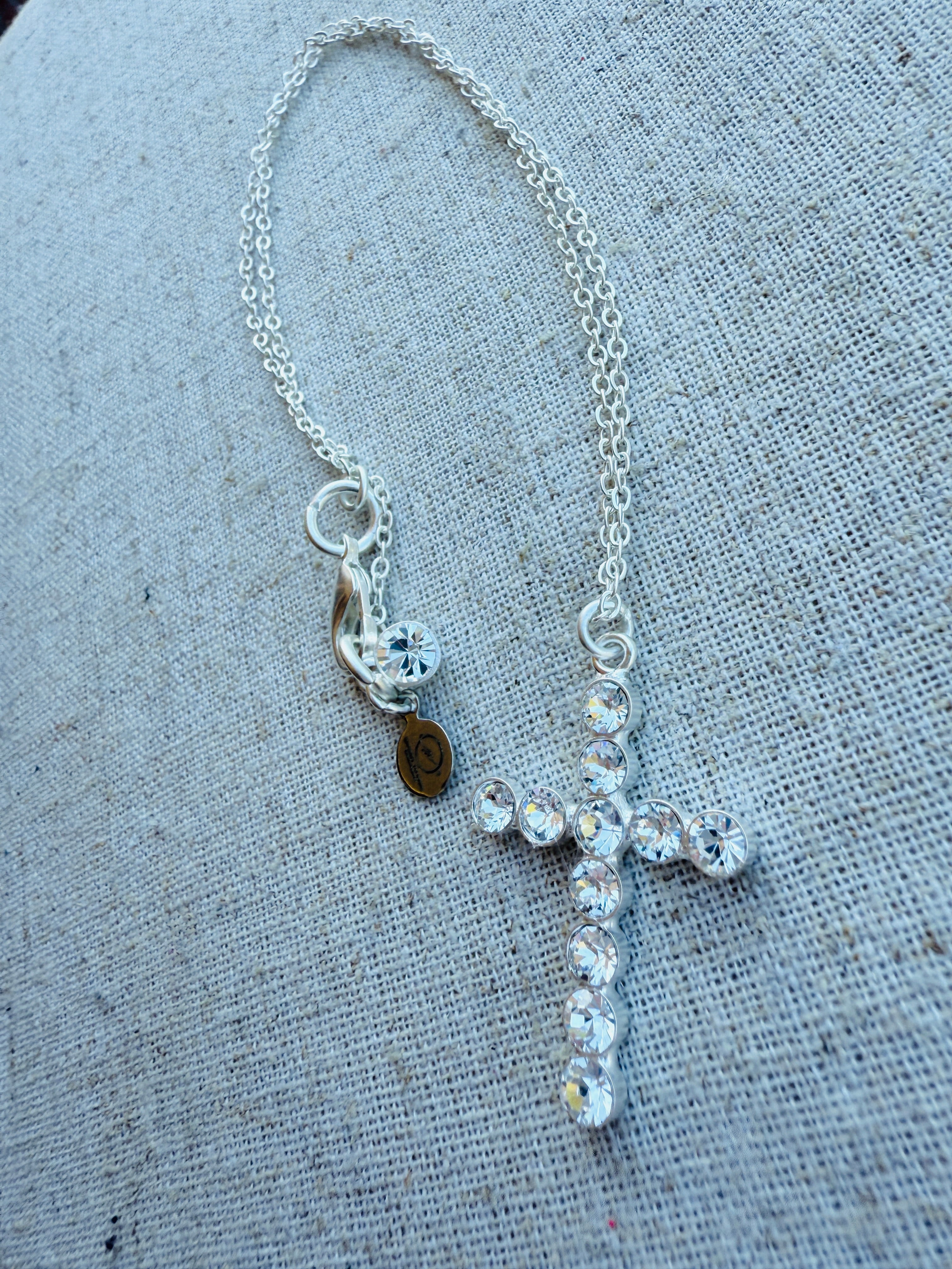 Susie Crystal Cross Pendant Necklace - Shabby To Chic Jewelry