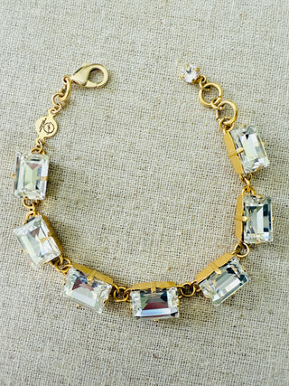 Ava Rectangle Cut Crystal Tennis Bracelet - Shabby To Chic Jewelry