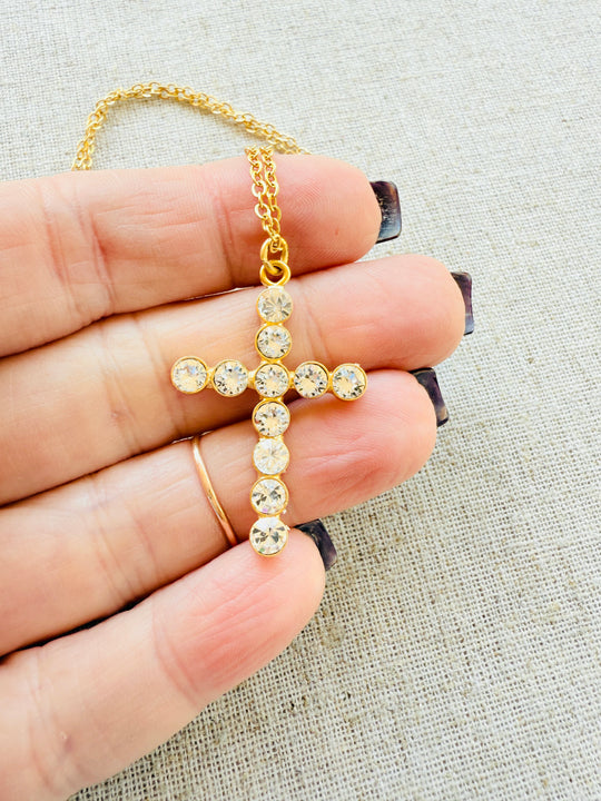 Susie Crystal Cross Pendant Necklace