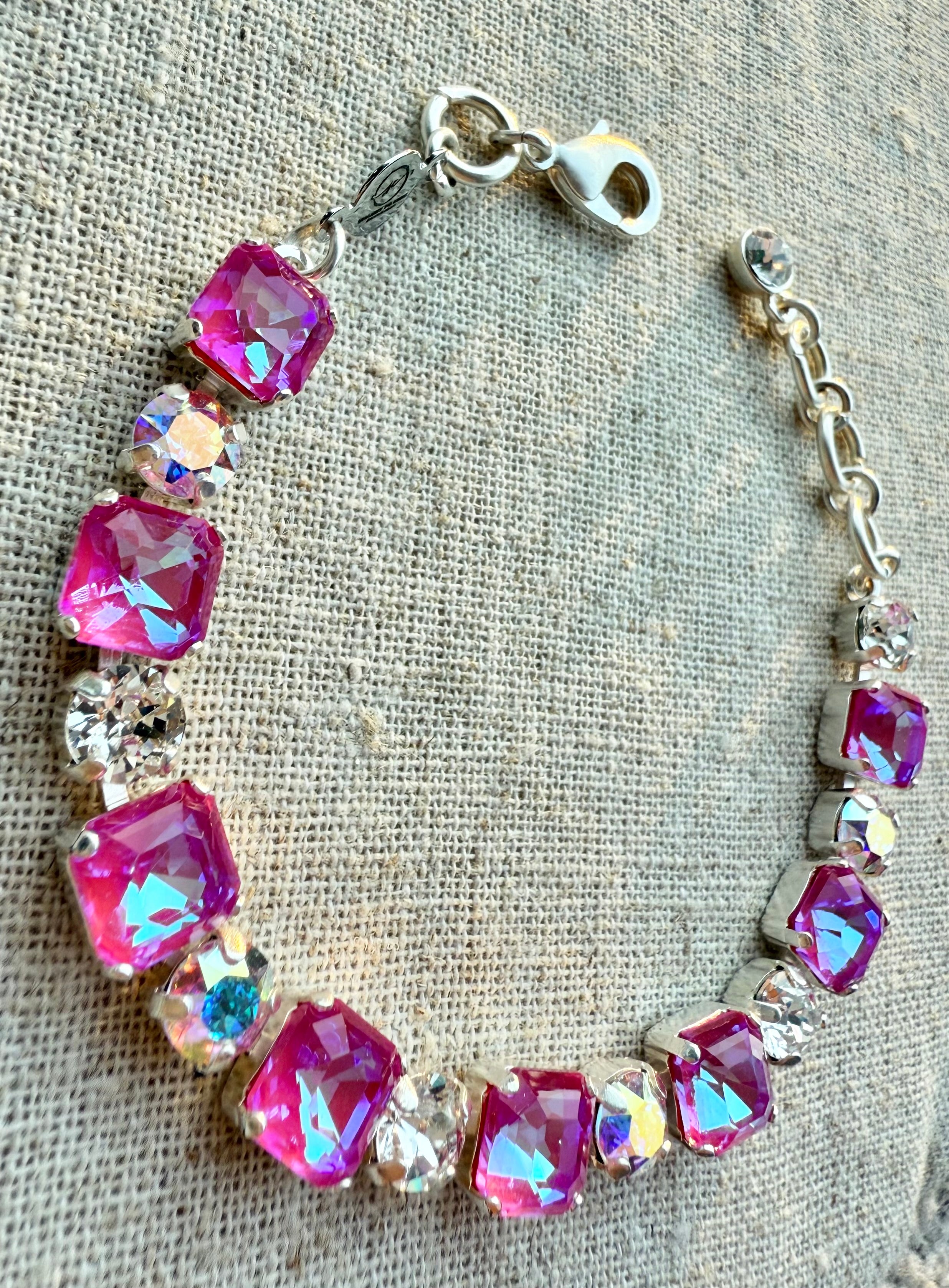 Judy Square Cut Crystal Tennis Bracelet - Shabby To Chic Jewelry