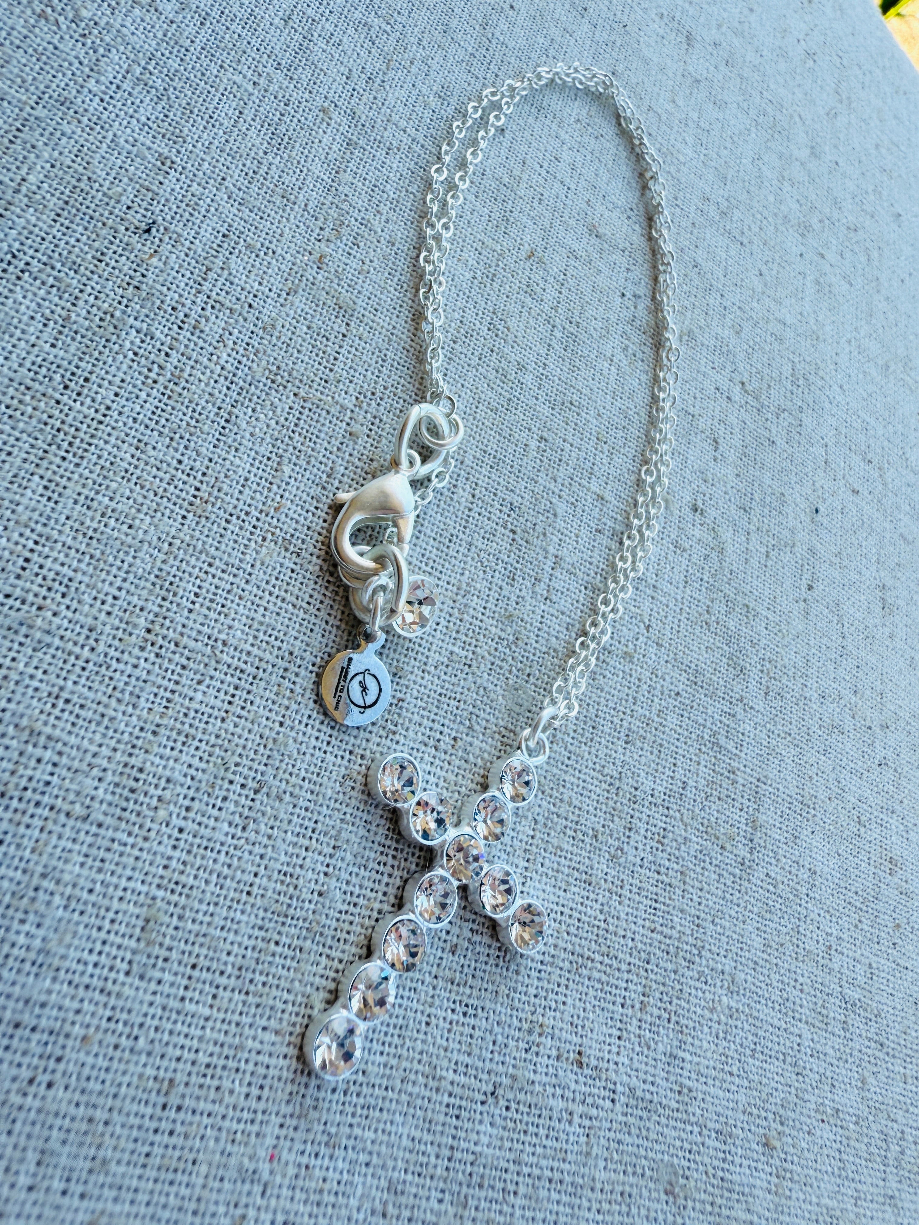 Susie Crystal Cross Pendant Necklace - Shabby To Chic Jewelry