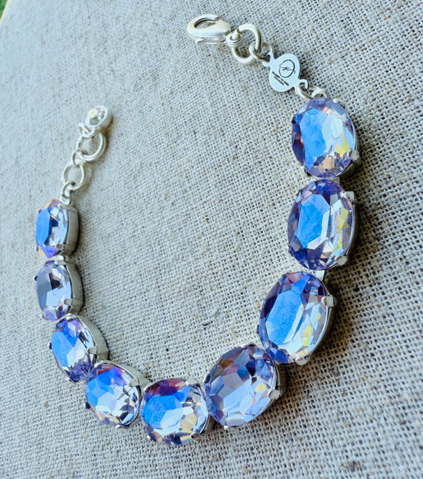 Christa Lilac Oval Cut Crystal Tennis Bracelet