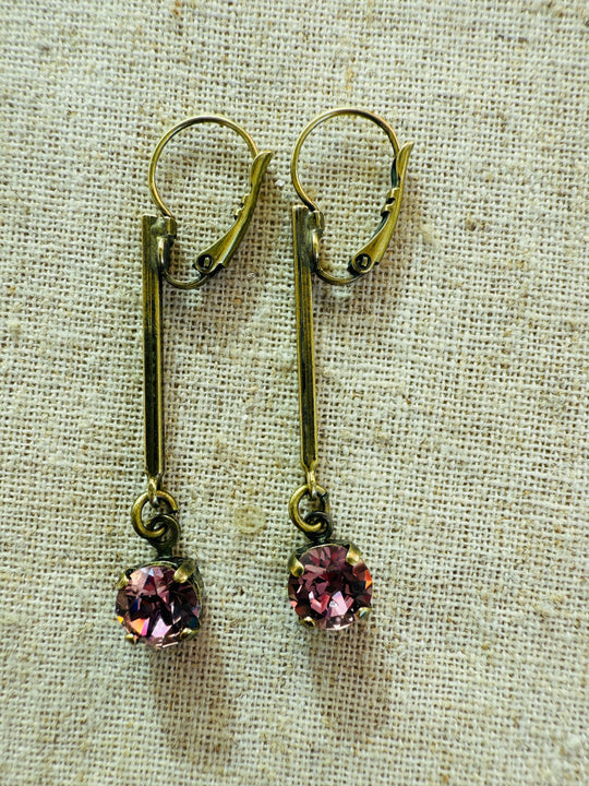 Plum • Crystal Dangle Earrings
