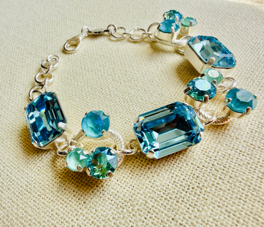 Dianna Aquamarine Crystal Bracelet