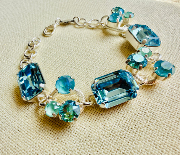 Dianna Aquamarine Crystal Bracelet