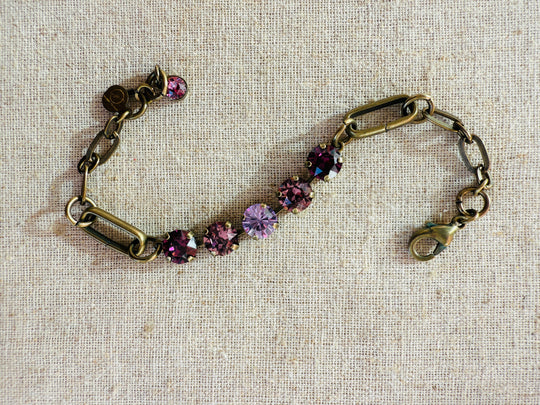 Plum • Crystal Link Bracelet