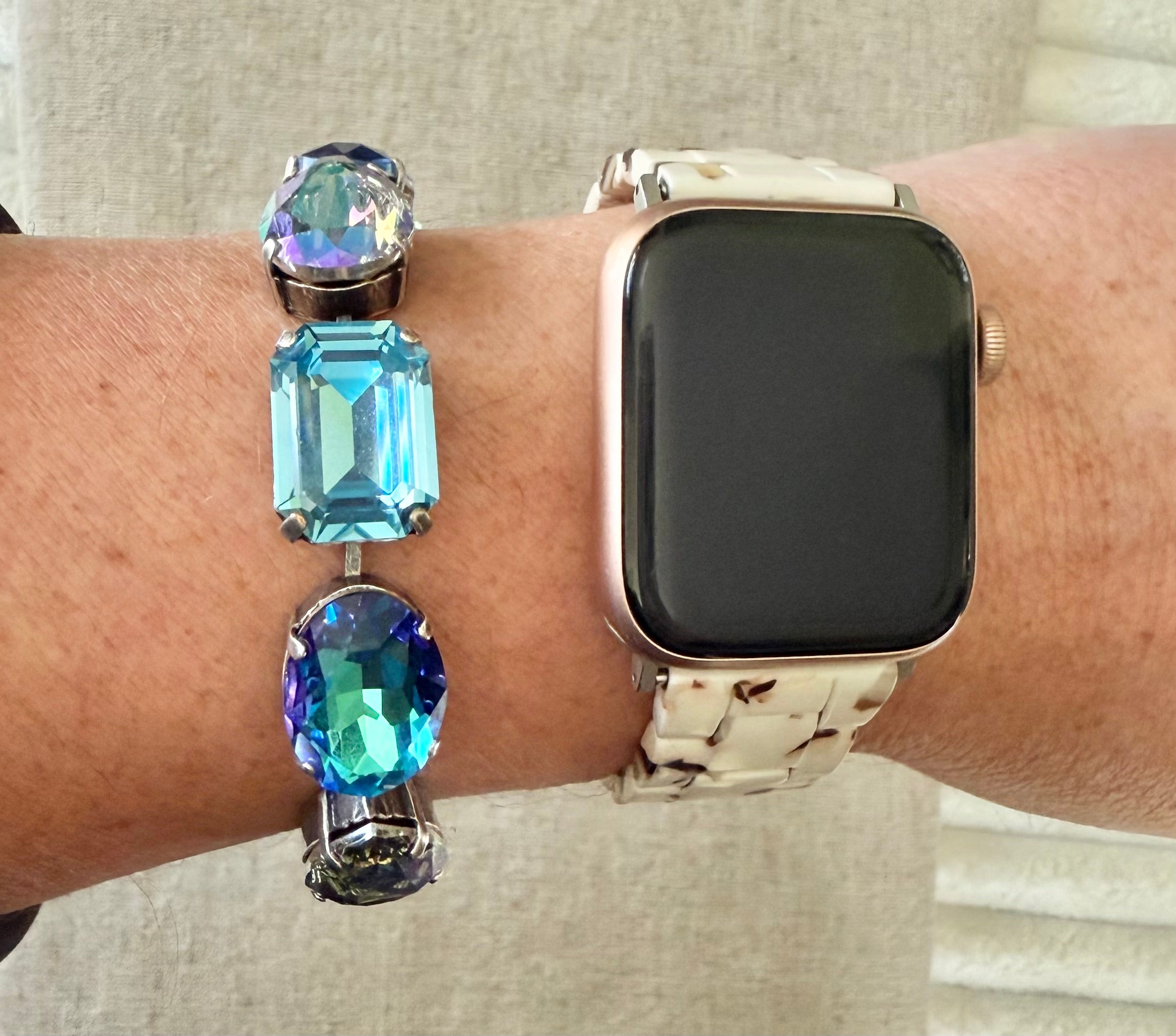 Zarina Blue Crystal Bracelet - Shabby To Chic Jewelry