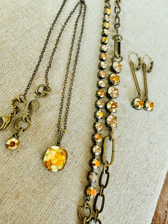 Harvest Gold • Crystal Dangle Earrings