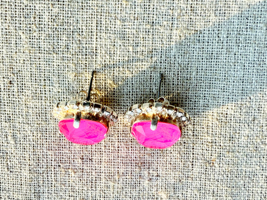 Belle Square Cut Crystal Halo Framed Earrings - Shabby To Chic Jewelry