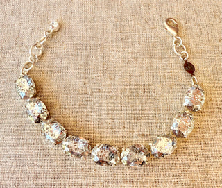 Amanda Patina Oval Cut Crystal Bracelet - Shabby To Chic Jewelry
