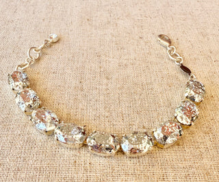 Amanda Patina Oval Cut Crystal Bracelet - Shabby To Chic Jewelry