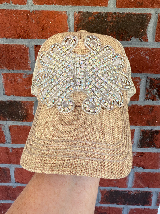 Iris Crystal Embellished Fashion Baseball Hat