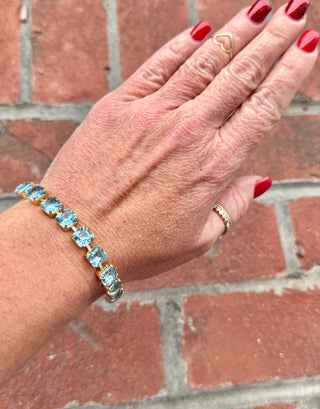 Skye Square Cut Light Sapphire Crystal Bracelet - Shabby To Chic Jewelry