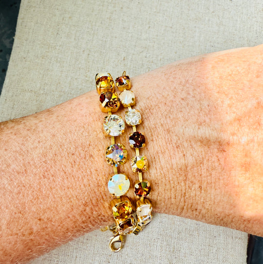 Toffee Crystal Tennis Bracelet