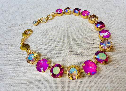 Raspberry Crystal Tennis Bracelet